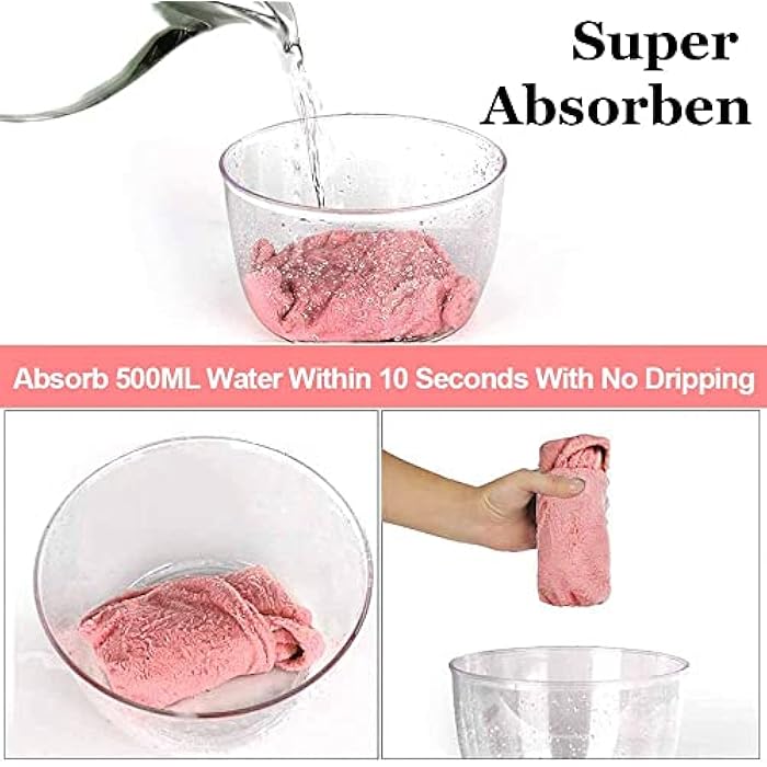 YOMNA Pack of 4 Pack Microfiber Hair Towel Wrap Magic Quick Dry Hair Drying Turban For Women, Super Absorbent Anti Frizz Bath Shower Head Cap For Wet Short Long Straight Curly Thick Pattern - Image 3